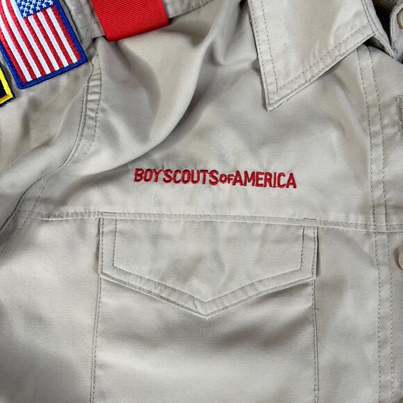 Boy Scouts Shirt Boy Large Micro Fiber Uniform Shirt BSA Polyester Calif Patches - Picture 5 of 13